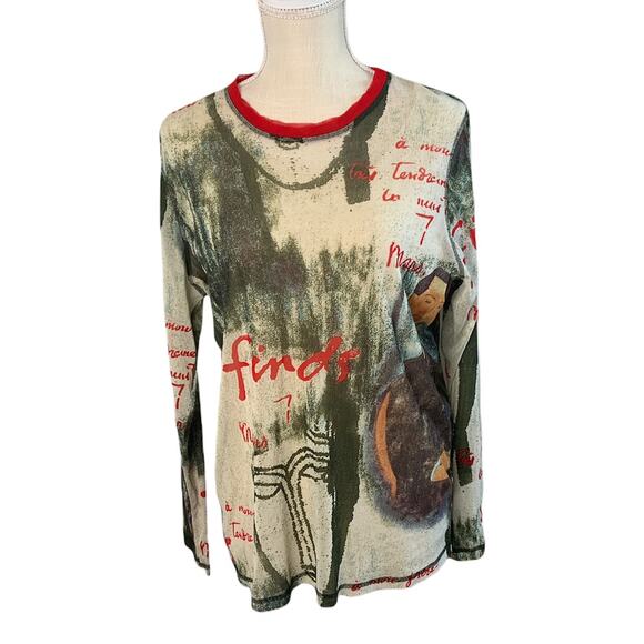 Alain Weiz Abstract Long Sleeve Blouse. Women's - Picture 2 of 8